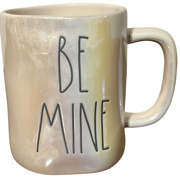 Rae Dunn Iridescent Valentine's Day "BE MINE" Coffee Tea Mug - Picture 1 of 6